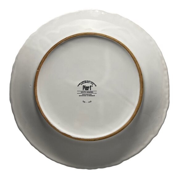 Vintage Plate PIER 1 White Grapes Salad Plate Hand Painted Embossed Grapes Plate - Picture 3 of 4